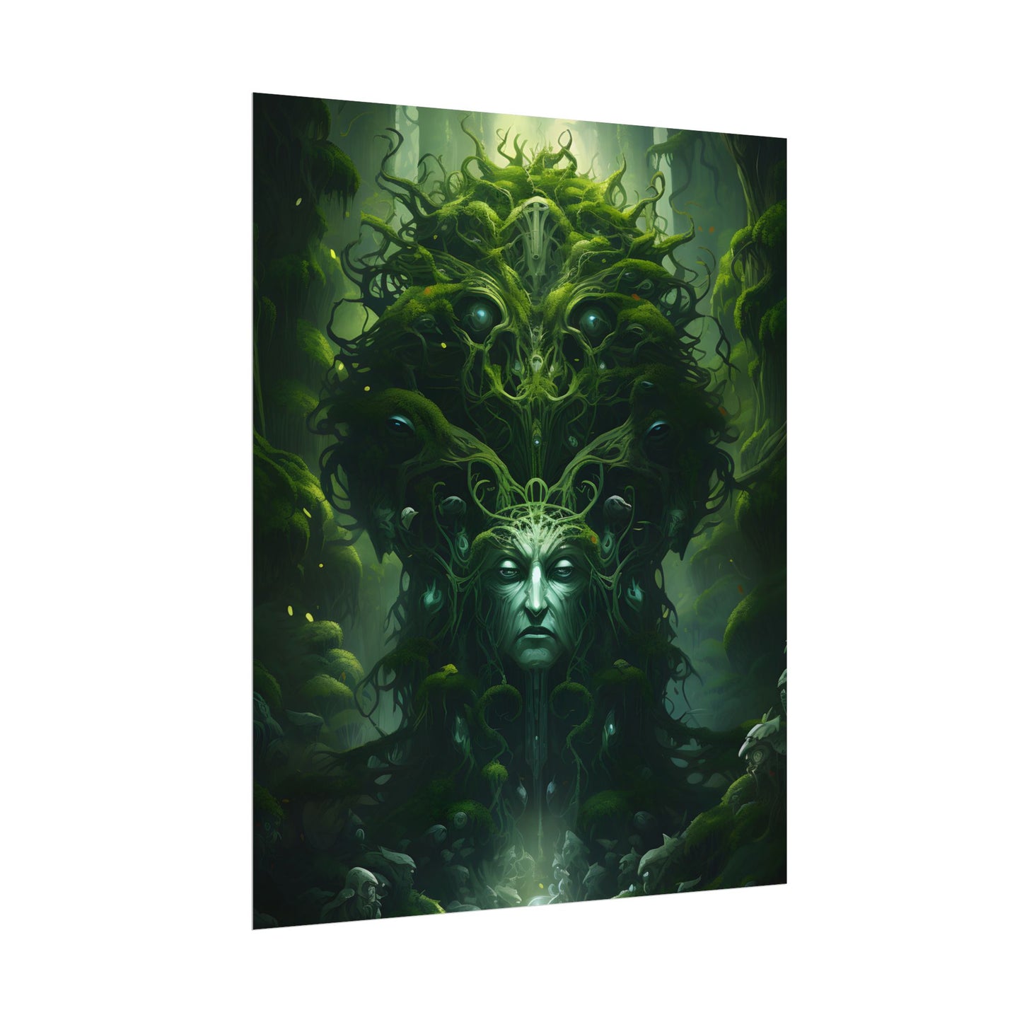 Mystical Forest Guardians: Ancient Tree Spirits Ethereal Artwork - Poster