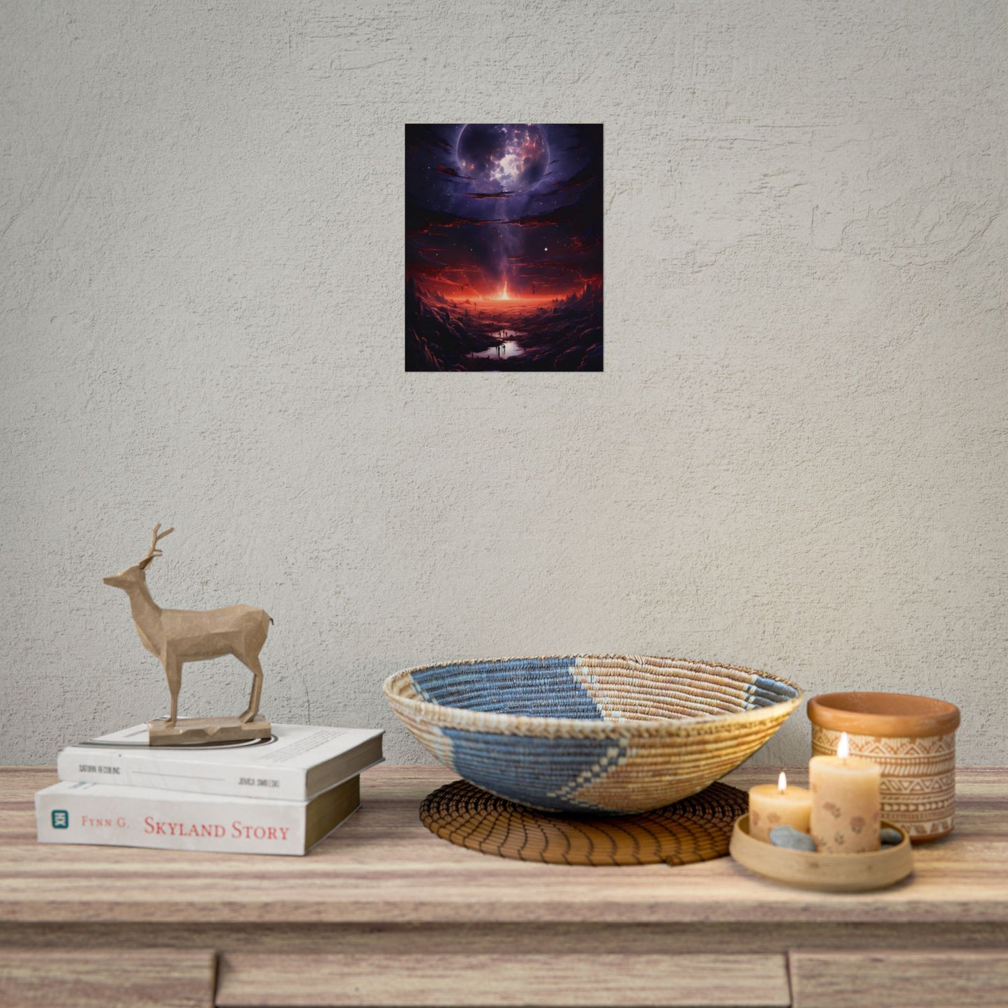 Vivid Black Hole Planet: A Detailed Cosmic Artwork - Poster