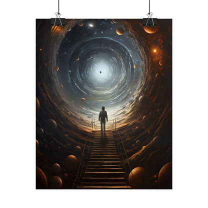 Space-Time Explorer: Intrepid Journey in Black and White - Poster