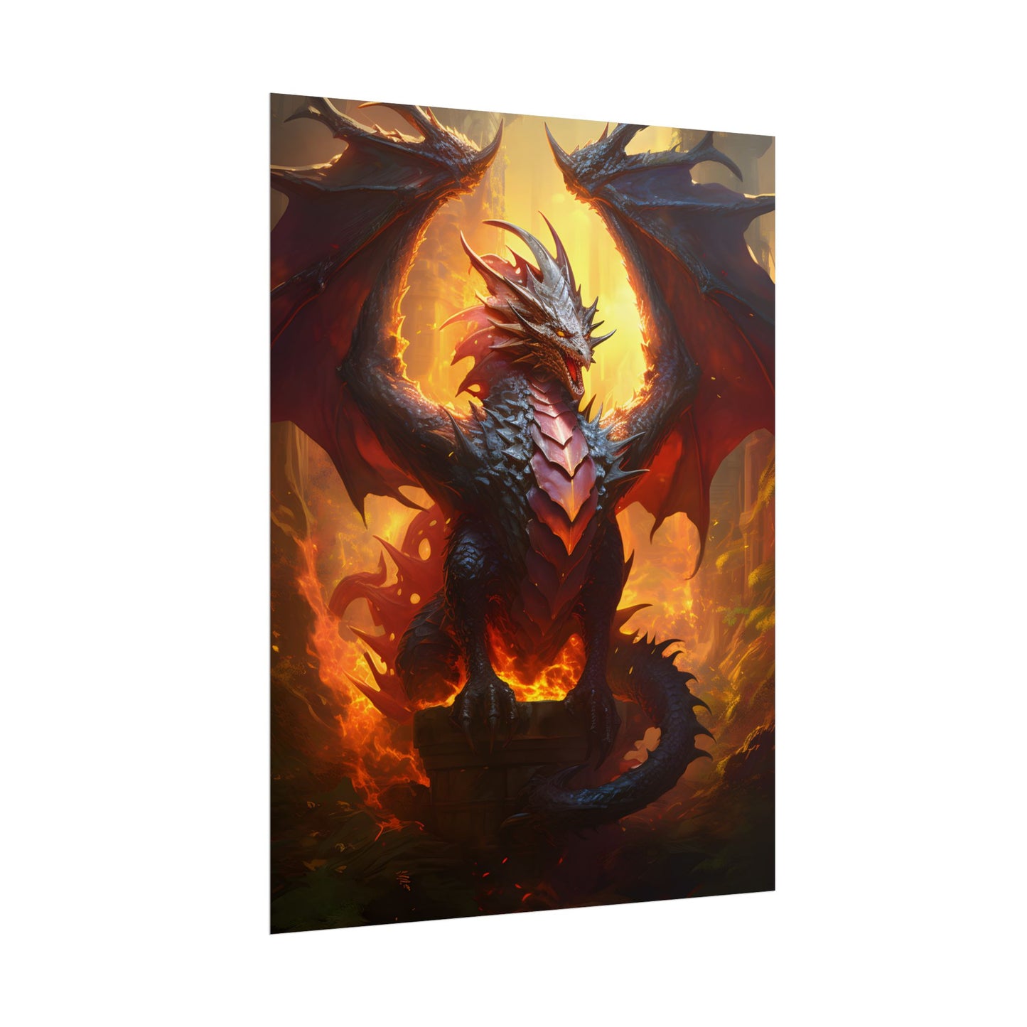 Fantasy Dragon's Treasure Hoard: Ancient Artwork - Poster