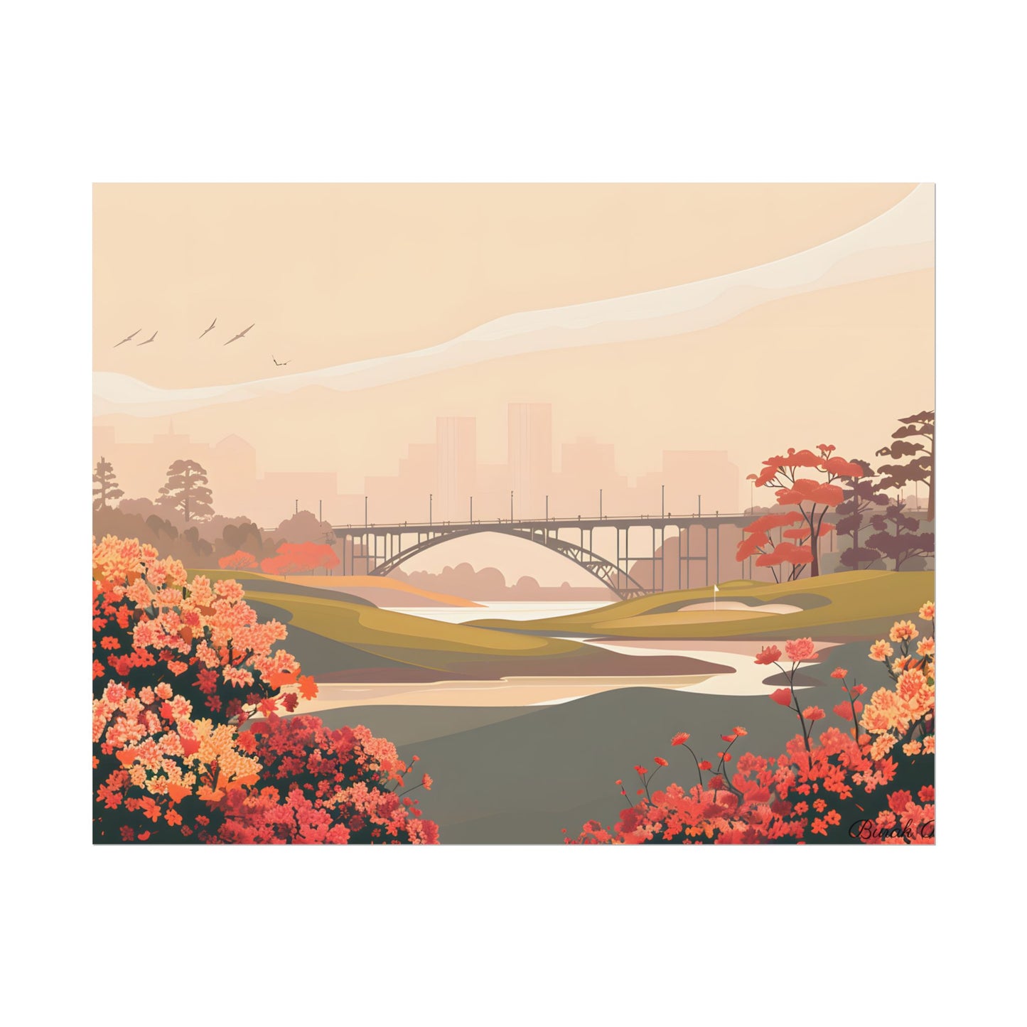 Retro Golf at Augusta: Vintage Illustration - Poster