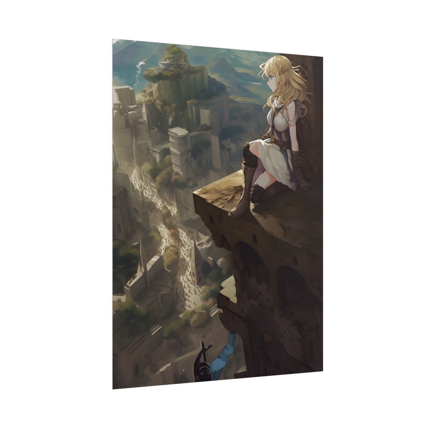 Dramatic Anime Female Portrait: Exclusive Artwork - Poster