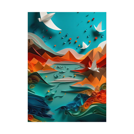 Abstract Geometric Art: Colorful Shapes in Harmony - Poster