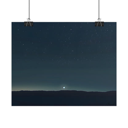 Minimalist Night Sky: Celestial Artwork with Stars and Palette - Poster