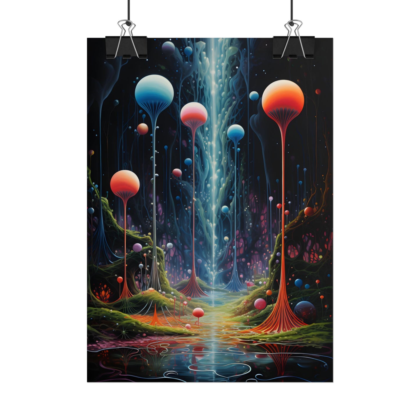 Celestial Dreams: Soft Blue Art Gallery - Poster