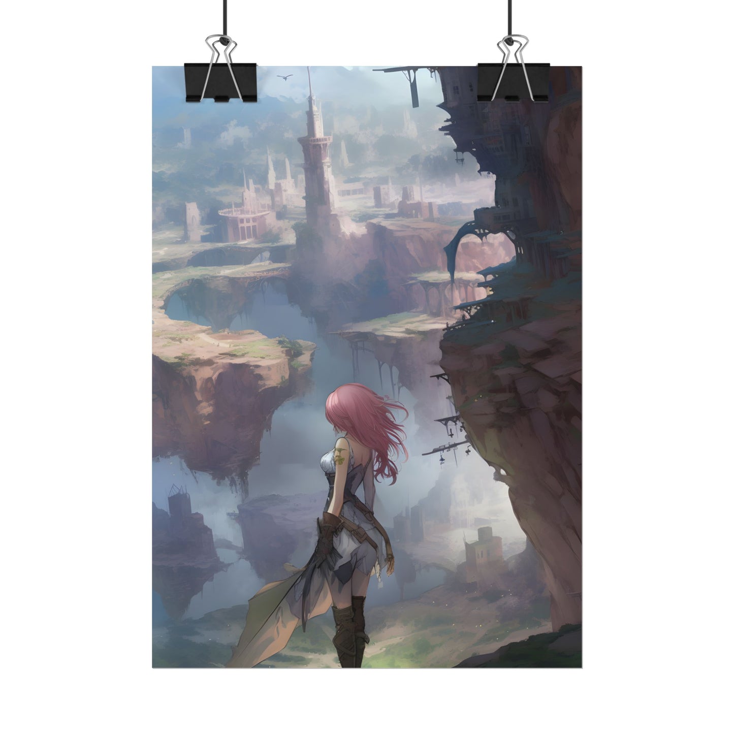 Vibrant Bird in Flight: Anime Style Digital Art - Poster
