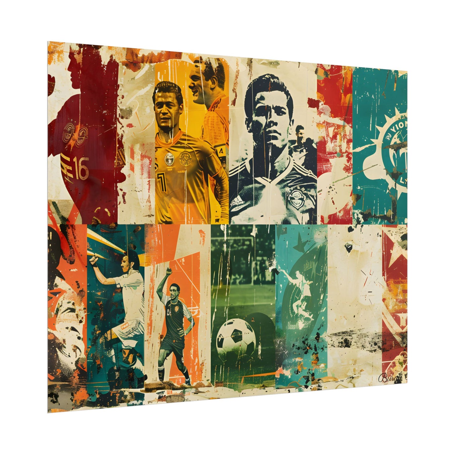 Vintage Soccer Posters: Retro Sports Art Collage - Poster