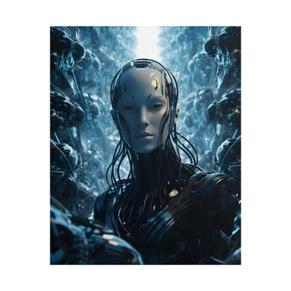 Robot Orchestra Symphony: Futuristic City Digital Art - Poster