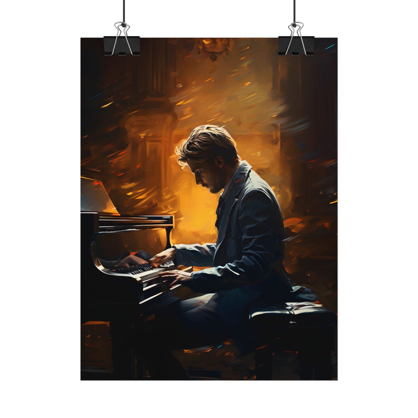 Mysterious Piano Portrait: A Dramatic Musical Masterpiece - Poster