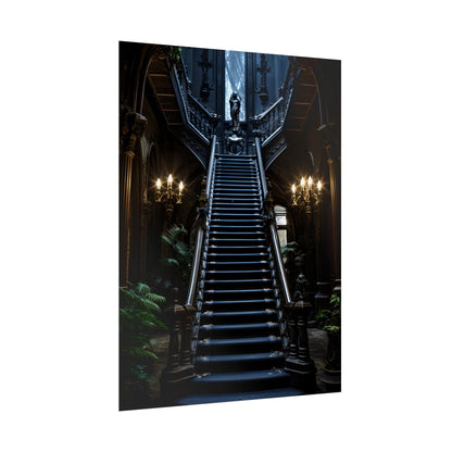 Haunted Victorian Mansion Mystery: Spooky Gothic Artwork - Poster