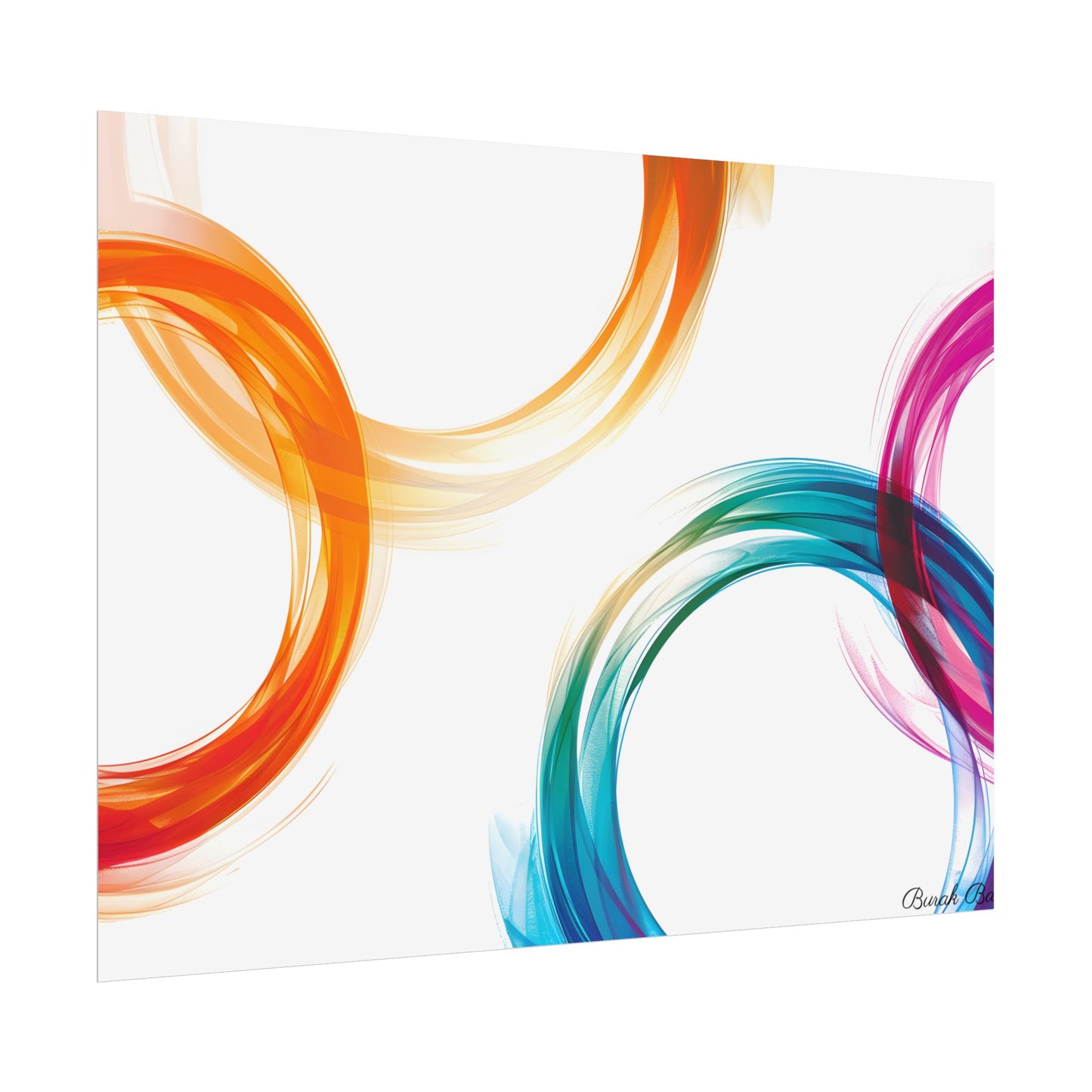 Swirling Abstract Colors: Vibrant Digital Artwork - Poster