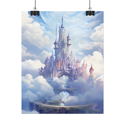 Floating Fantasy City: Celestial Digital Art - Poster