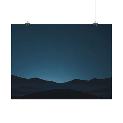 Minimalist Night Sky: Abstract Starry Art - Poster