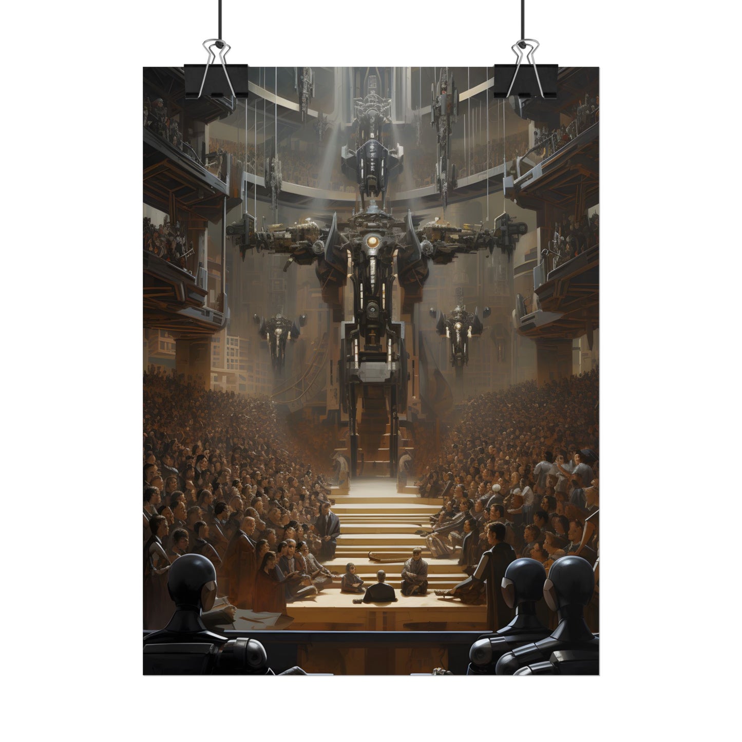 Robot Symphony: Elevated View of Robot Orchestra - Poster