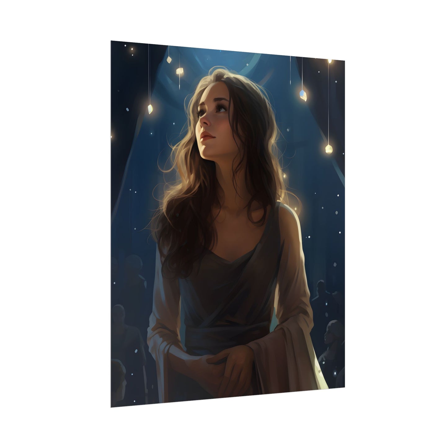 Contemplative Moment: A Person in Reflection - Dark Colored Portrait - Poster
