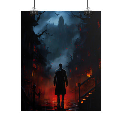 Urban Fantasy Noir: Nighttime Detective Artwork - Poster