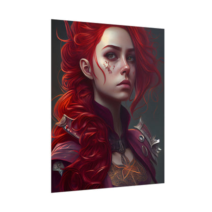 Realistic Red Hair Portrait: Soft Light Artwork - Poster