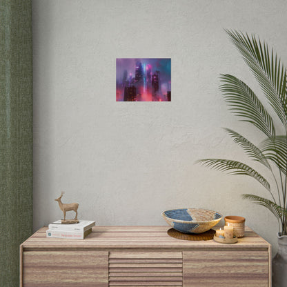 Futuristic Cityscape: Neon Dreams in the Urban Sky - Poster