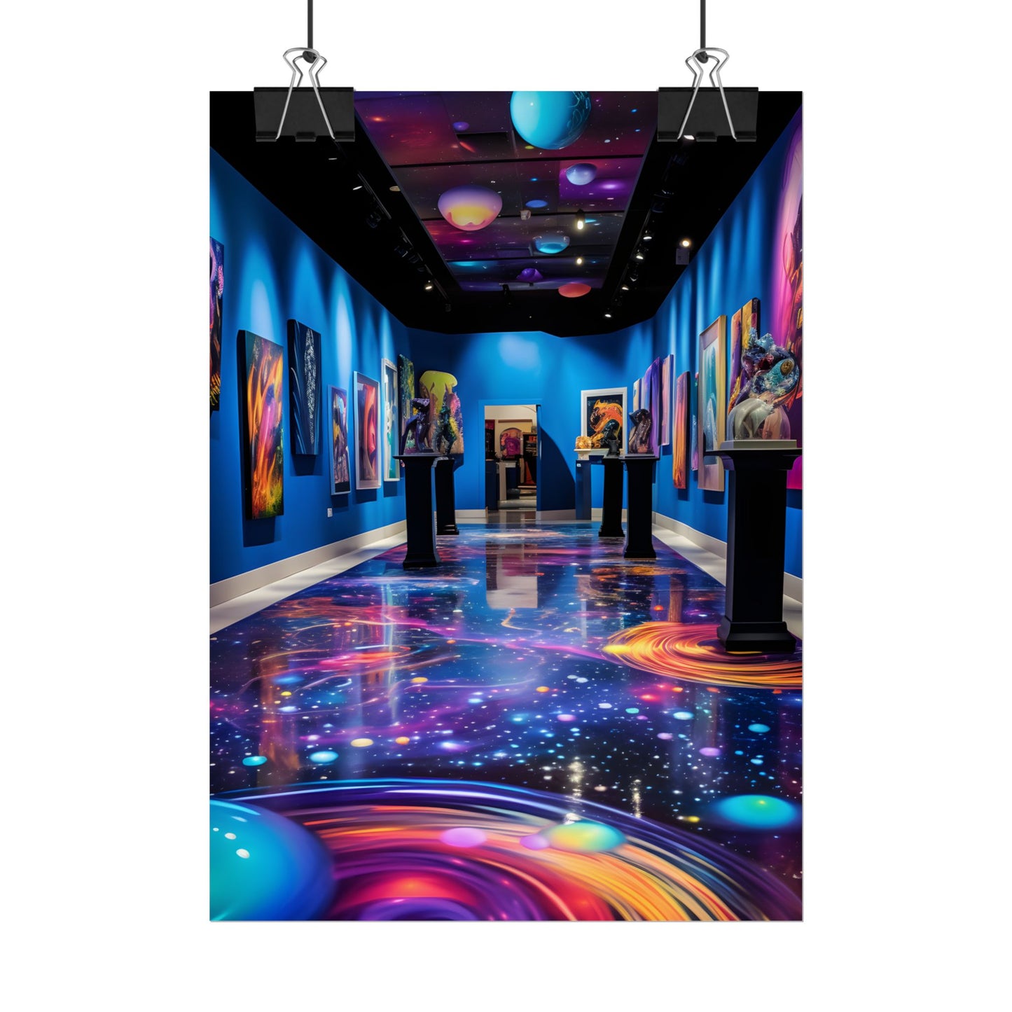Celestial Art Gallery: Wide-Angle View with Soft Lighting - Poster