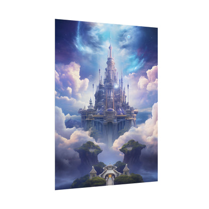 Celestial Fantasy Floating City: Dreamlike Artwork - Poster