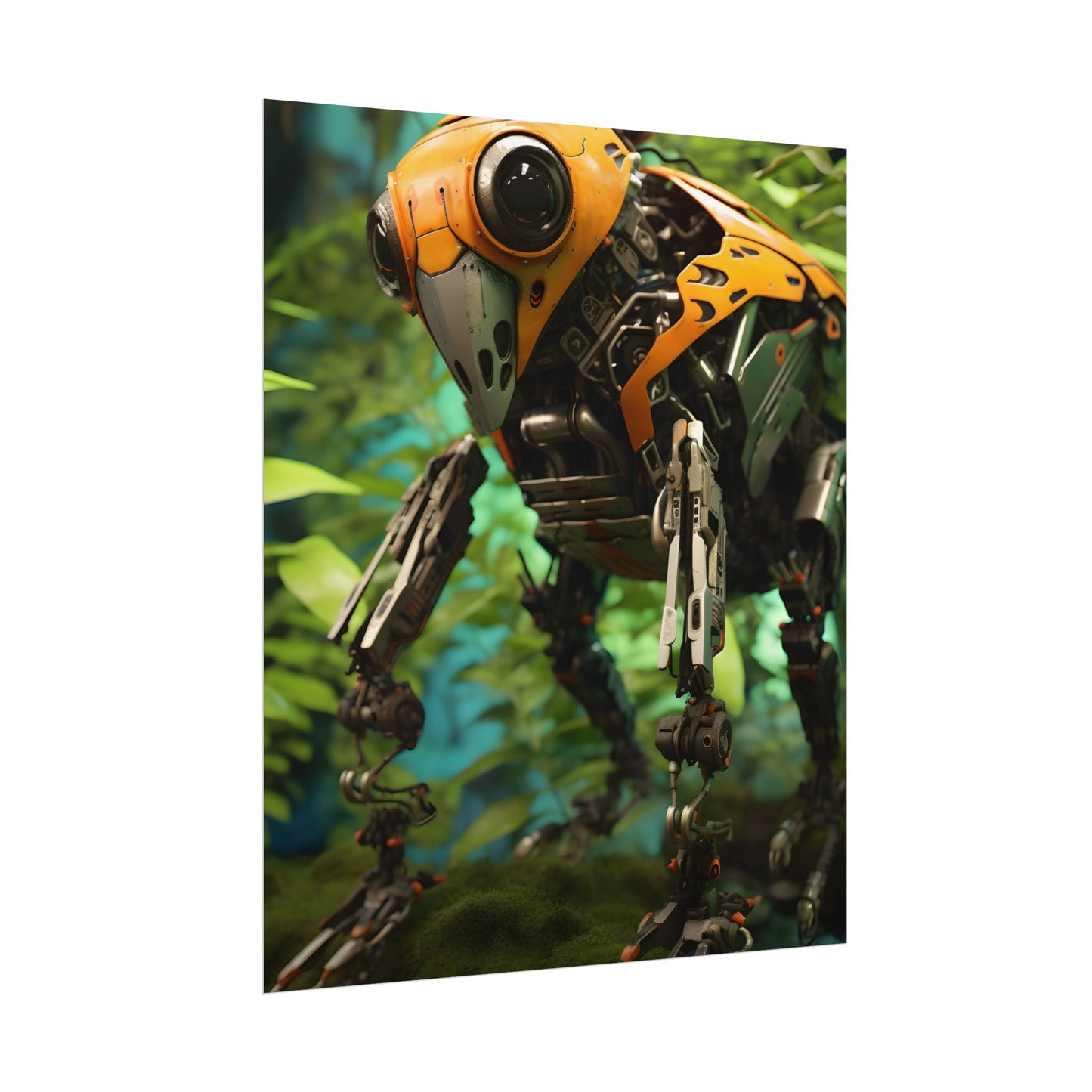 Robotic Wildlife Sanctuary: AI-Operated Guardian in Bloom - Poster
