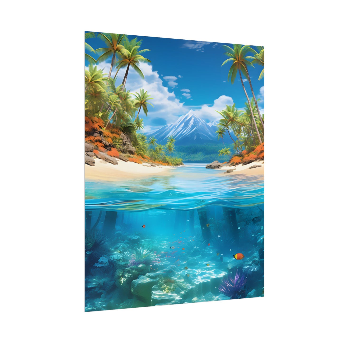 Tropical Paradise Tranquility: Lush Island Getaway Art - Poster