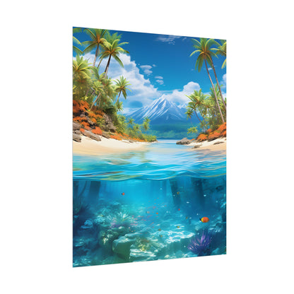Tropical Paradise Tranquility: Lush Island Getaway Art - Poster