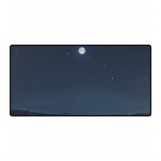 Starry Night Sky: Minimalist Beauty in Blue - Desk Mat