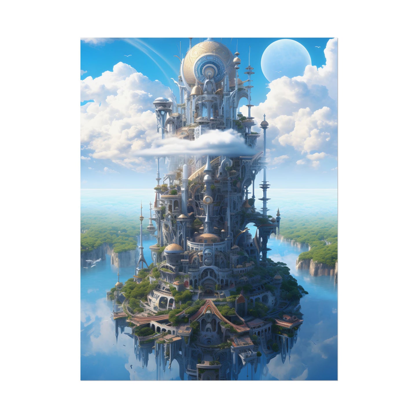 Floating City of Columbia: Breathtaking Aerial View - Poster