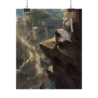 Dramatic Anime Female Portrait: Exclusive Artwork - Poster