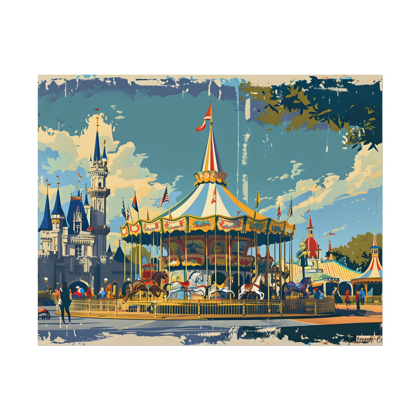 Vintage Disney Nostalgia: Retro Attraction Poster Art - Poster