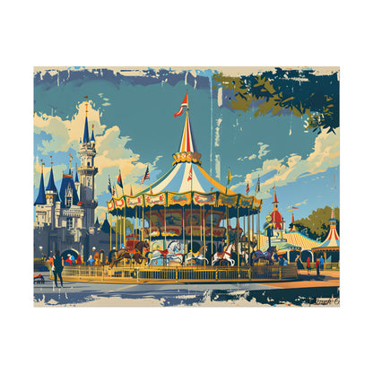 Vintage Disney Nostalgia: Retro Attraction Poster Art - Poster
