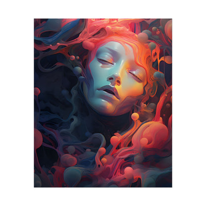 Abstract Cyber Dreamscape: Digital Artwork - Poster