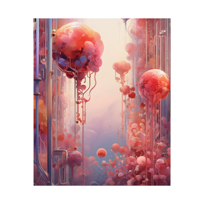 Futuristic Cyber Dreamscape: Abstract Digital Art - Poster