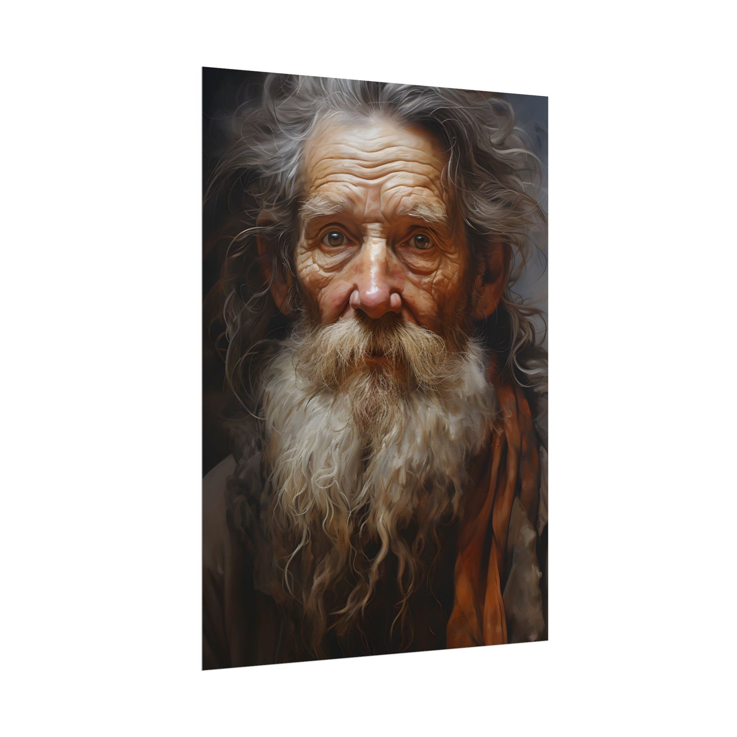 Elderly Wisdom: Realistic Portrait Art - Poster