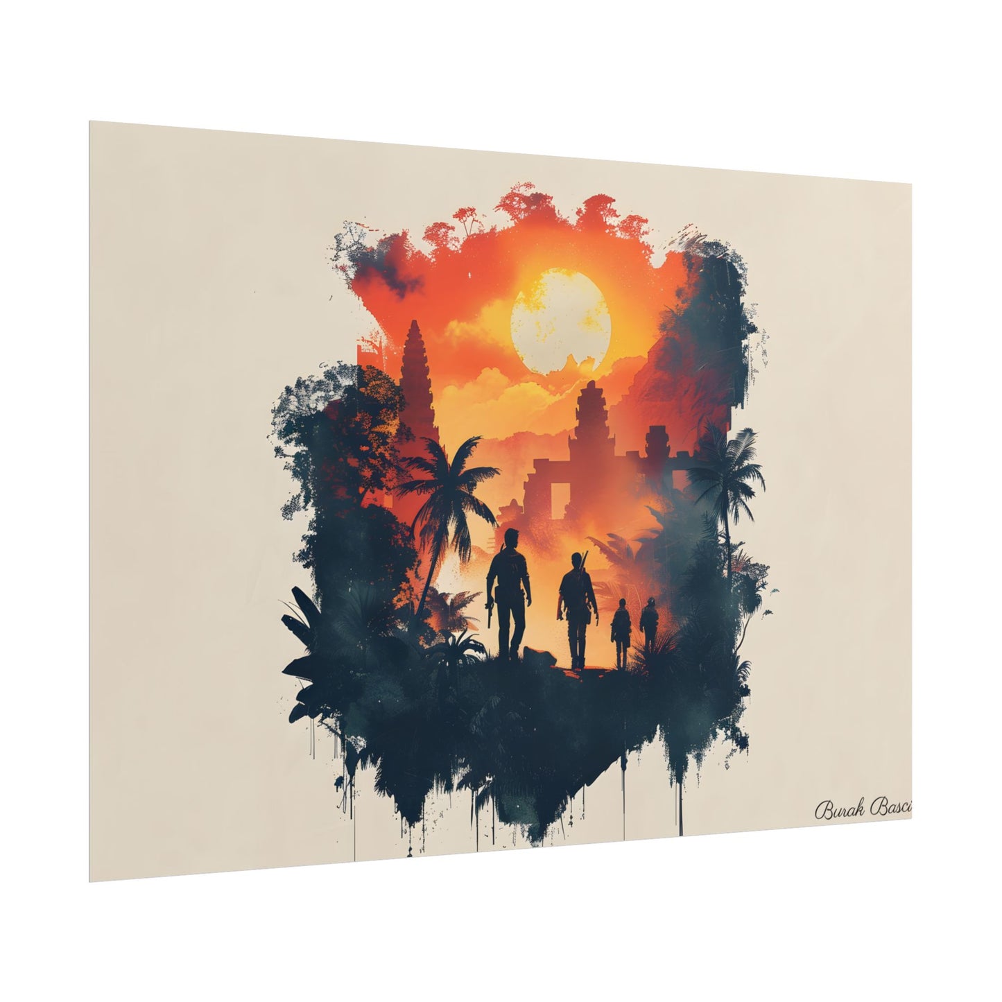 Nathan Drake's Adventure: Minimalist Illustration - Poster