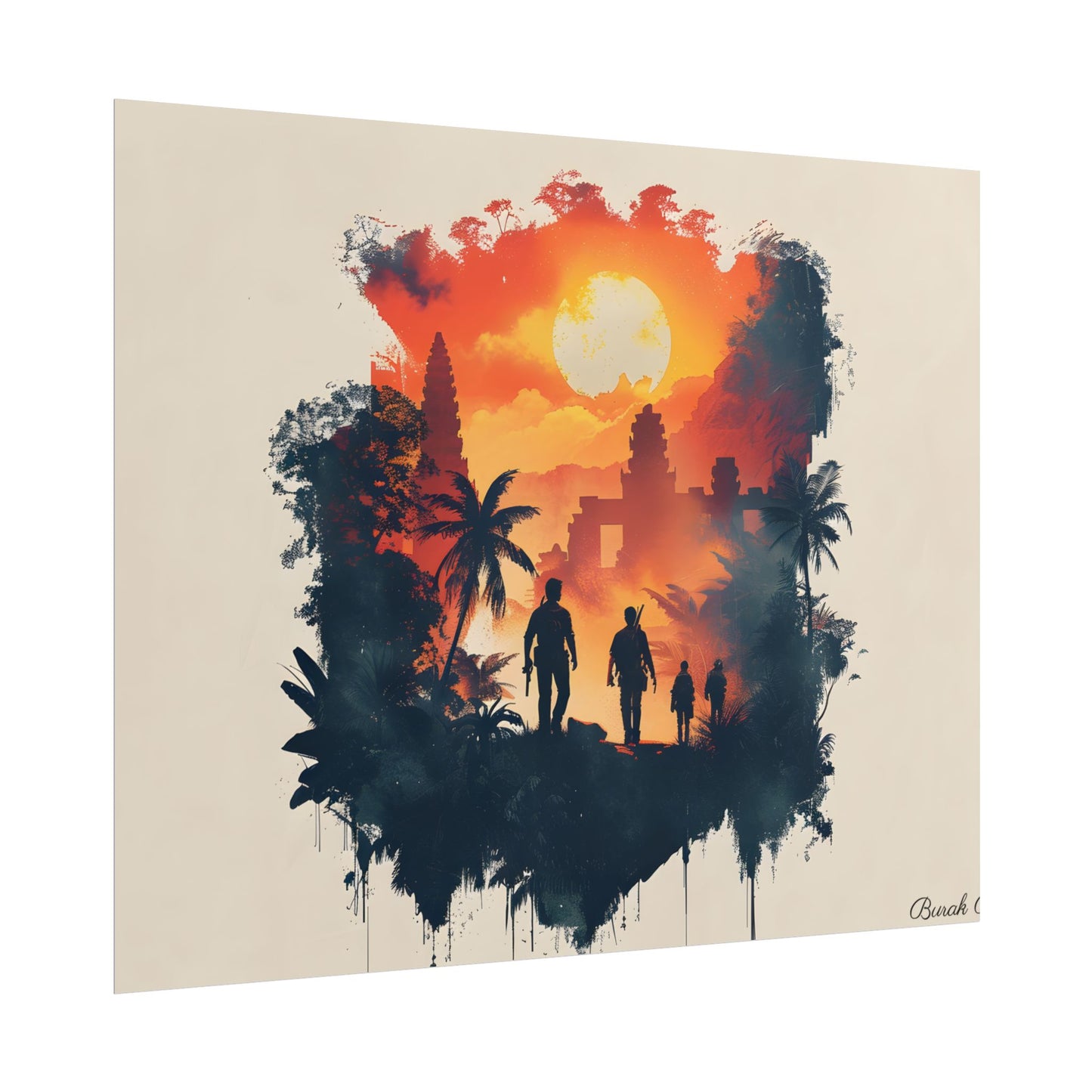 Nathan Drake's Adventure: Minimalist Illustration - Poster