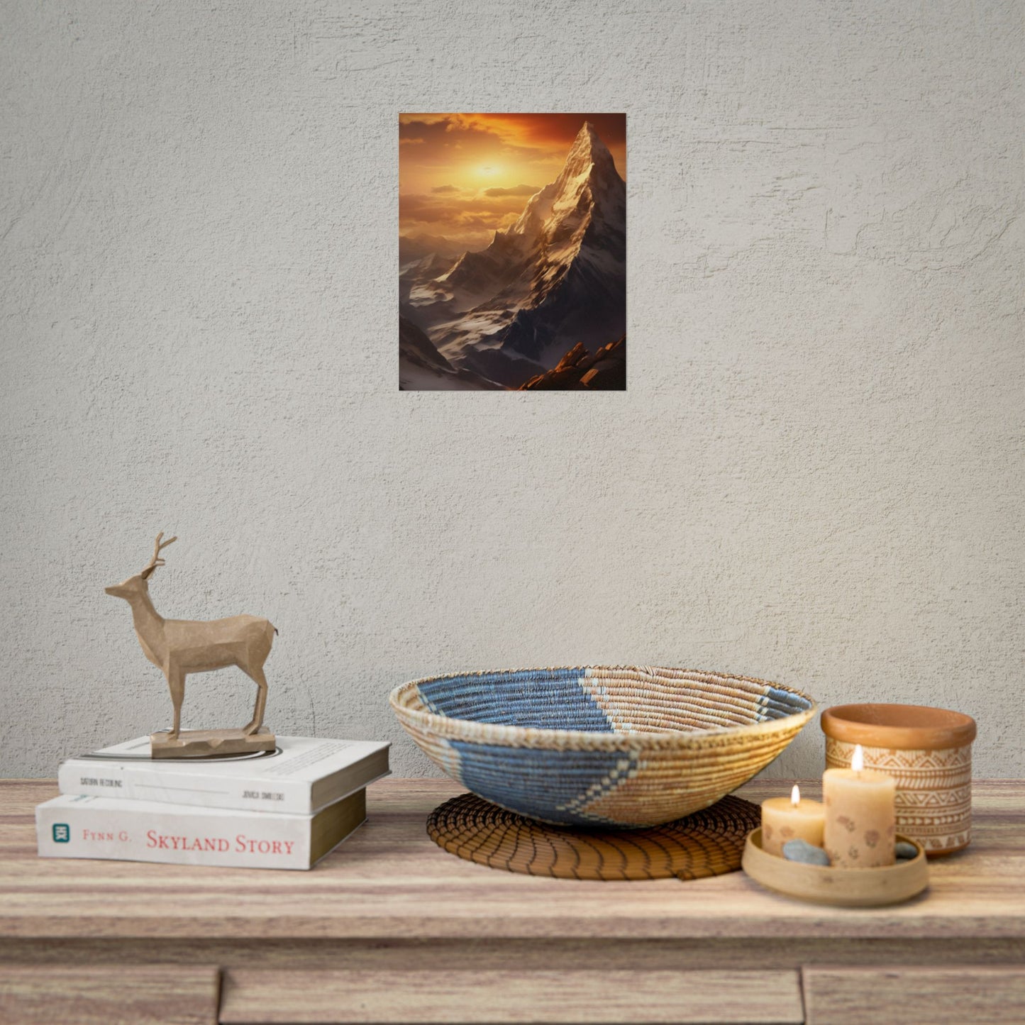 Majestic Mountain Summit: Epic Sunrise View - Nature Landscape Art - Poster