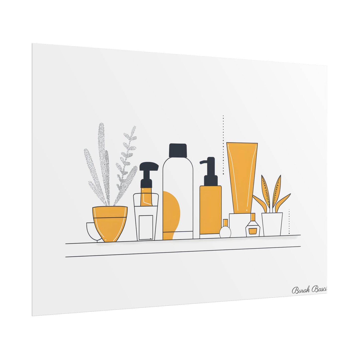 Minimalist Product Design: Bold Gray Illustration Artwork - Poster