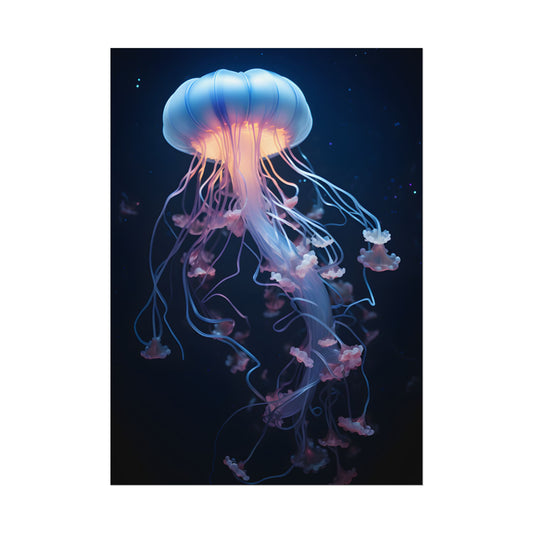 Bioluminescent Ocean Ballet: Glowing Sea Dance - Poster