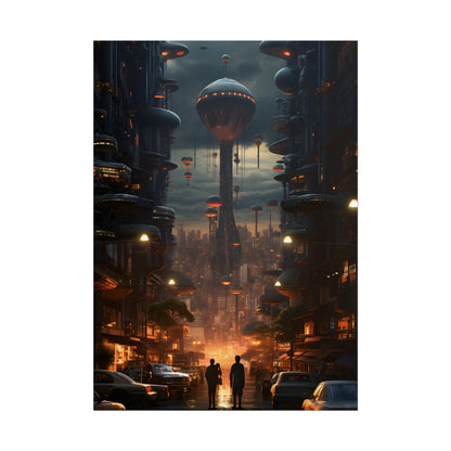 Dystopian Utopia: Perfect Urban Landscape Artwork - Poster