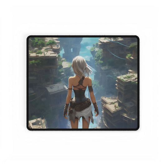 Dramatic Anime Female: Dynamic Birds Eye View Artwork - Desk Mat