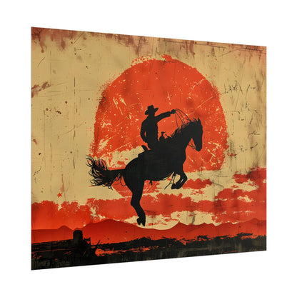 Vintage Rodeo Cowboy: Classic Bucking Bronco Art - Poster