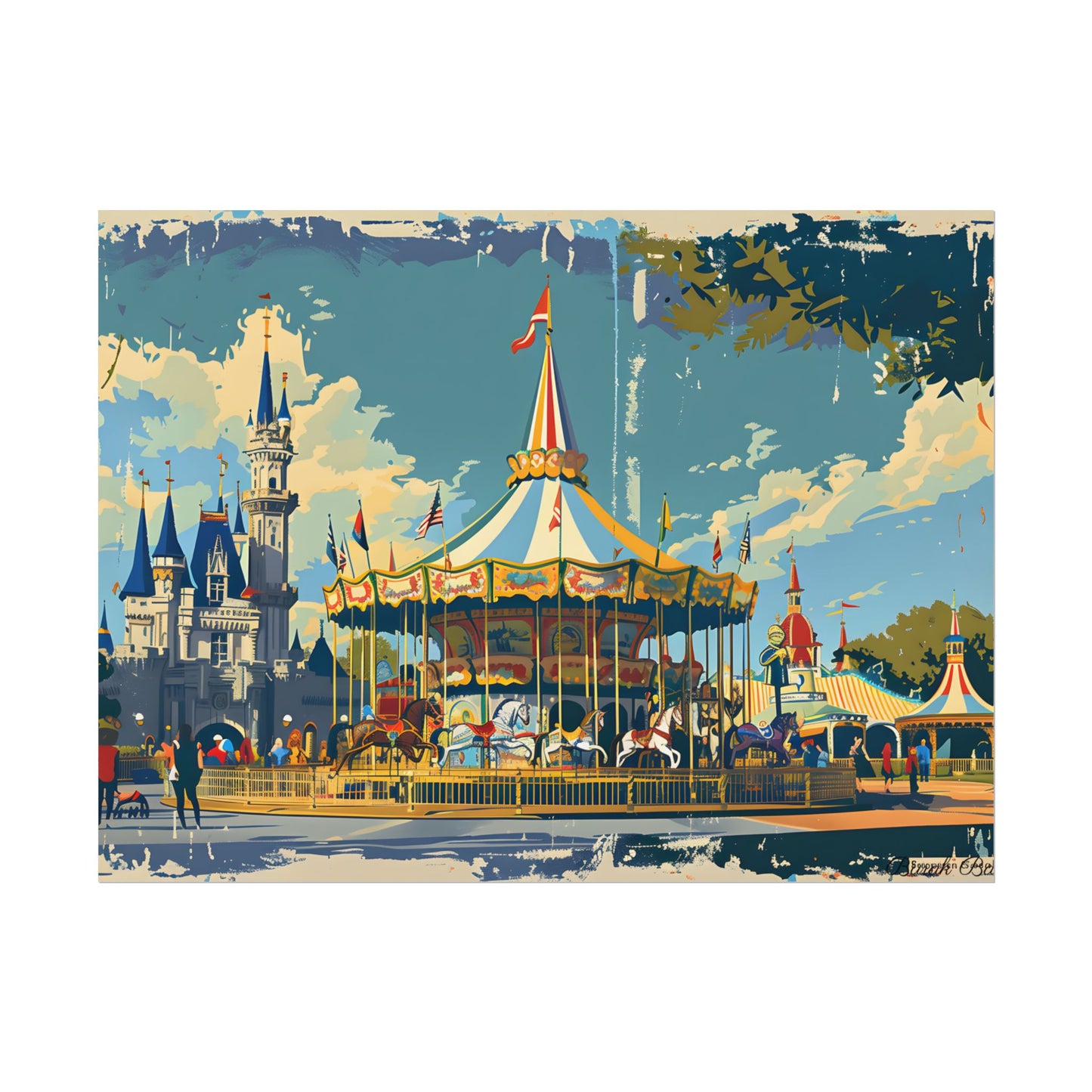 Vintage Disney Nostalgia: Retro Attraction Poster Art - Poster