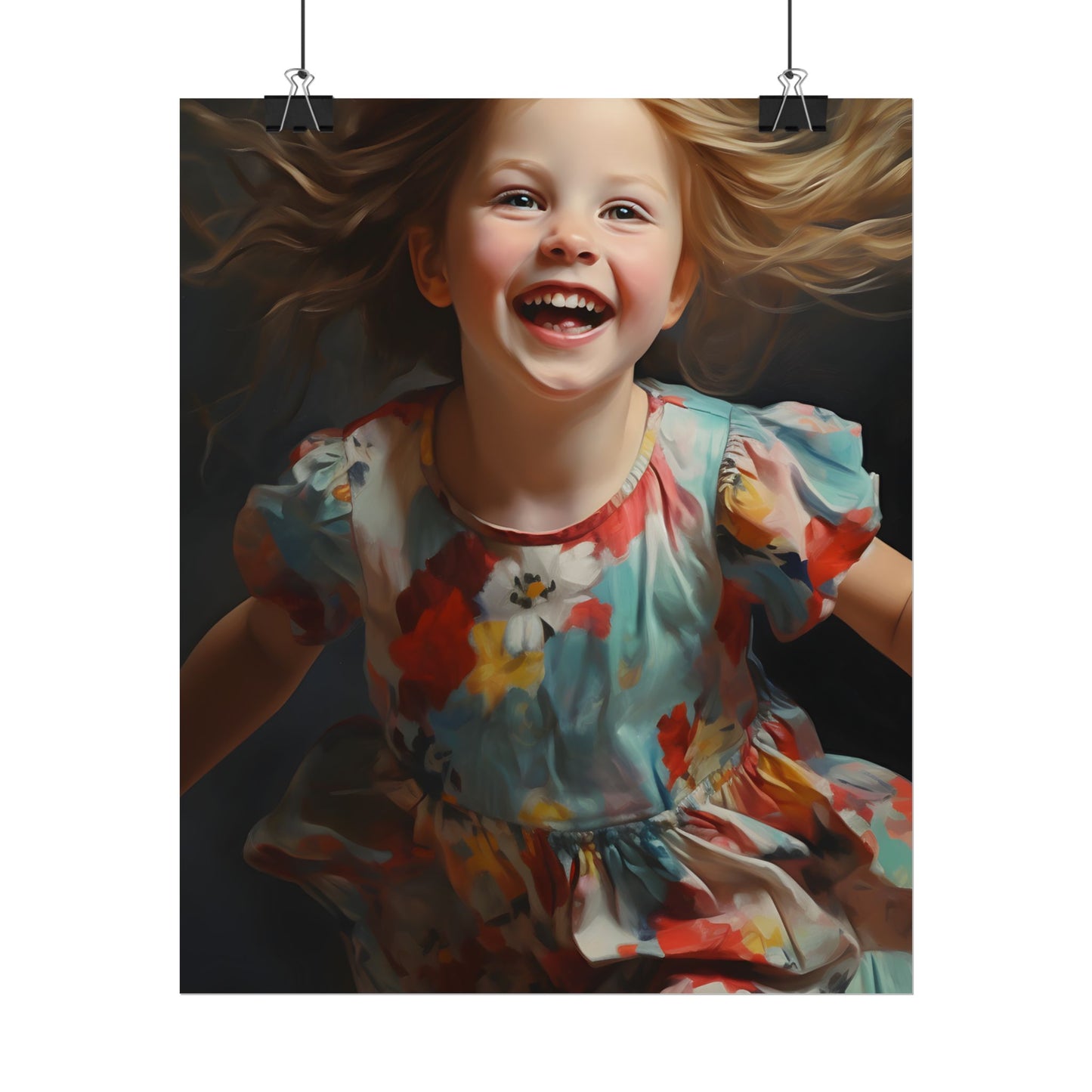 Childhood Innocence Portrait: Intimate Young Boy Artwork - Poster