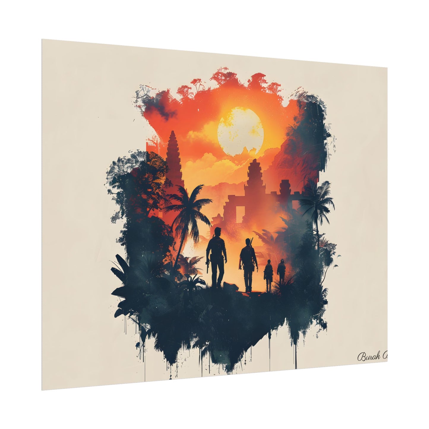 Nathan Drake's Adventure: Minimalist Illustration - Poster