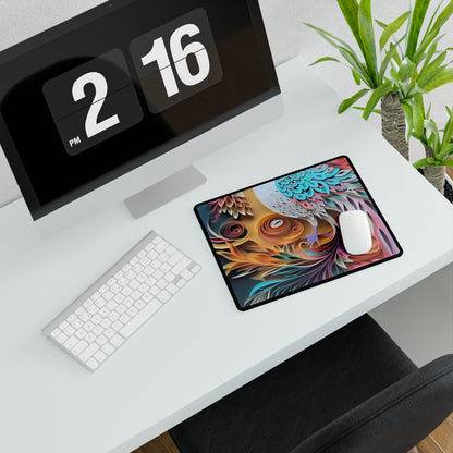 Vibrant Beach Paradise: Paper Quilling Artwork - Desk Mat