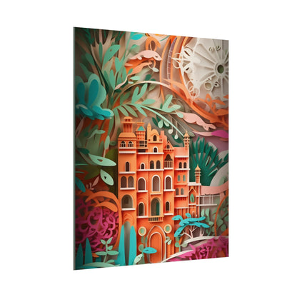 European Paper Quilled Landscape: Artistic Craftsmanship - Poster