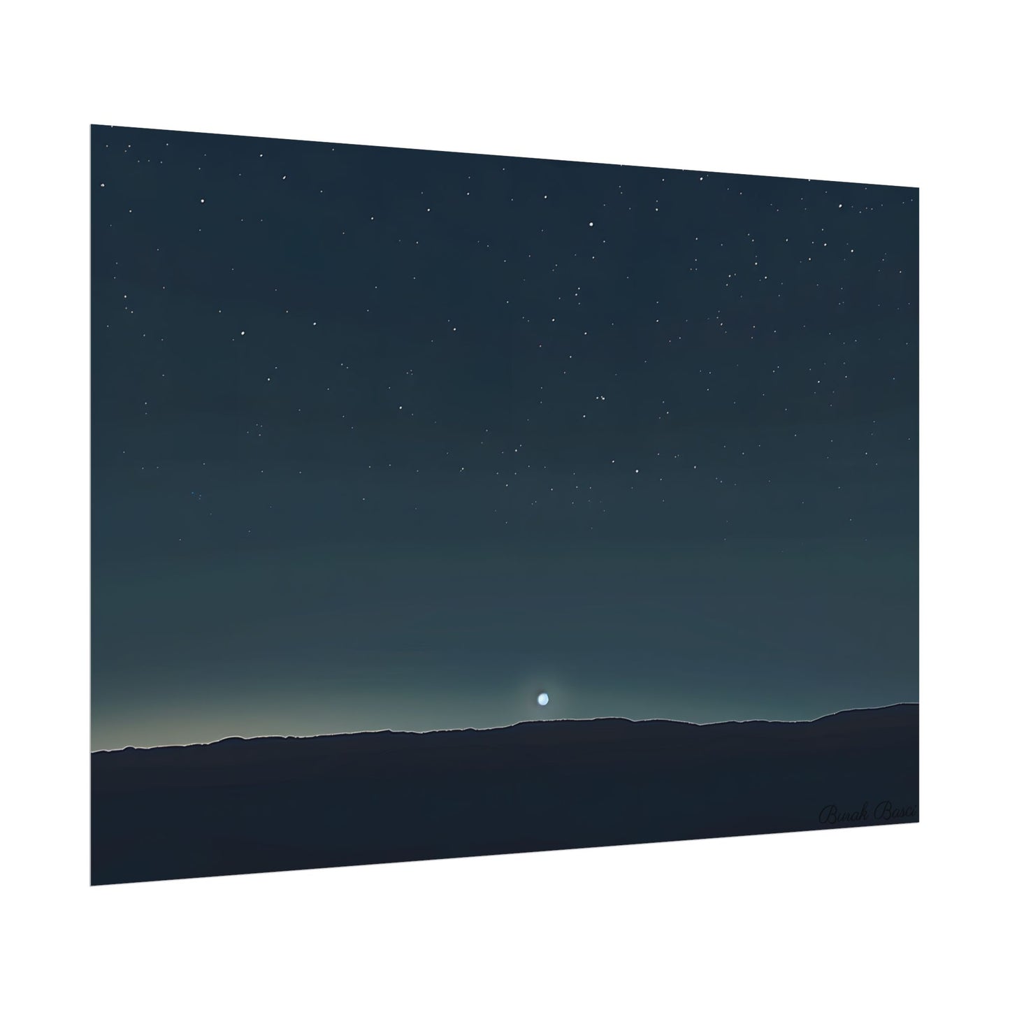 Minimalist Night Sky: Celestial Artwork with Stars and Palette - Poster
