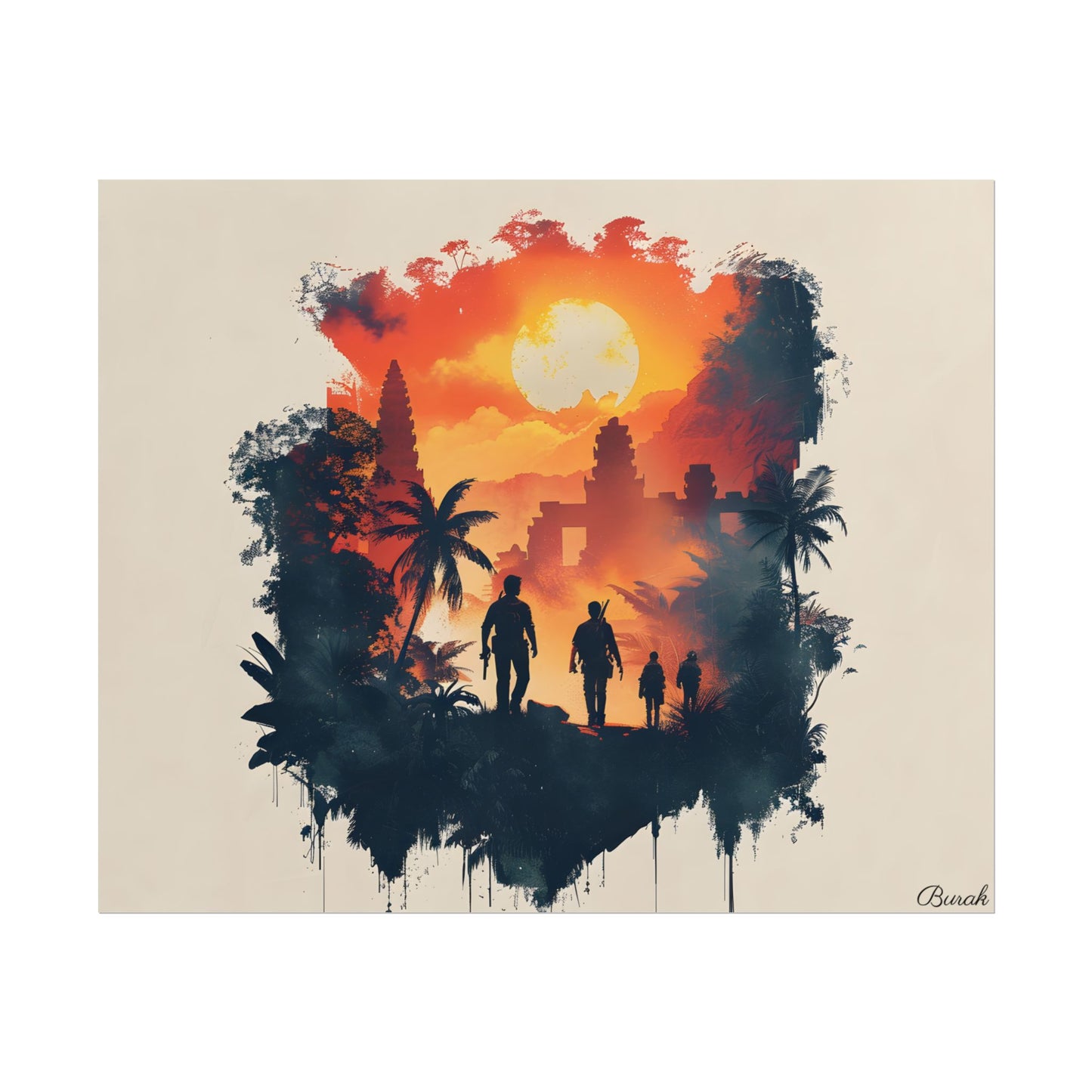 Nathan Drake's Adventure: Minimalist Illustration - Poster